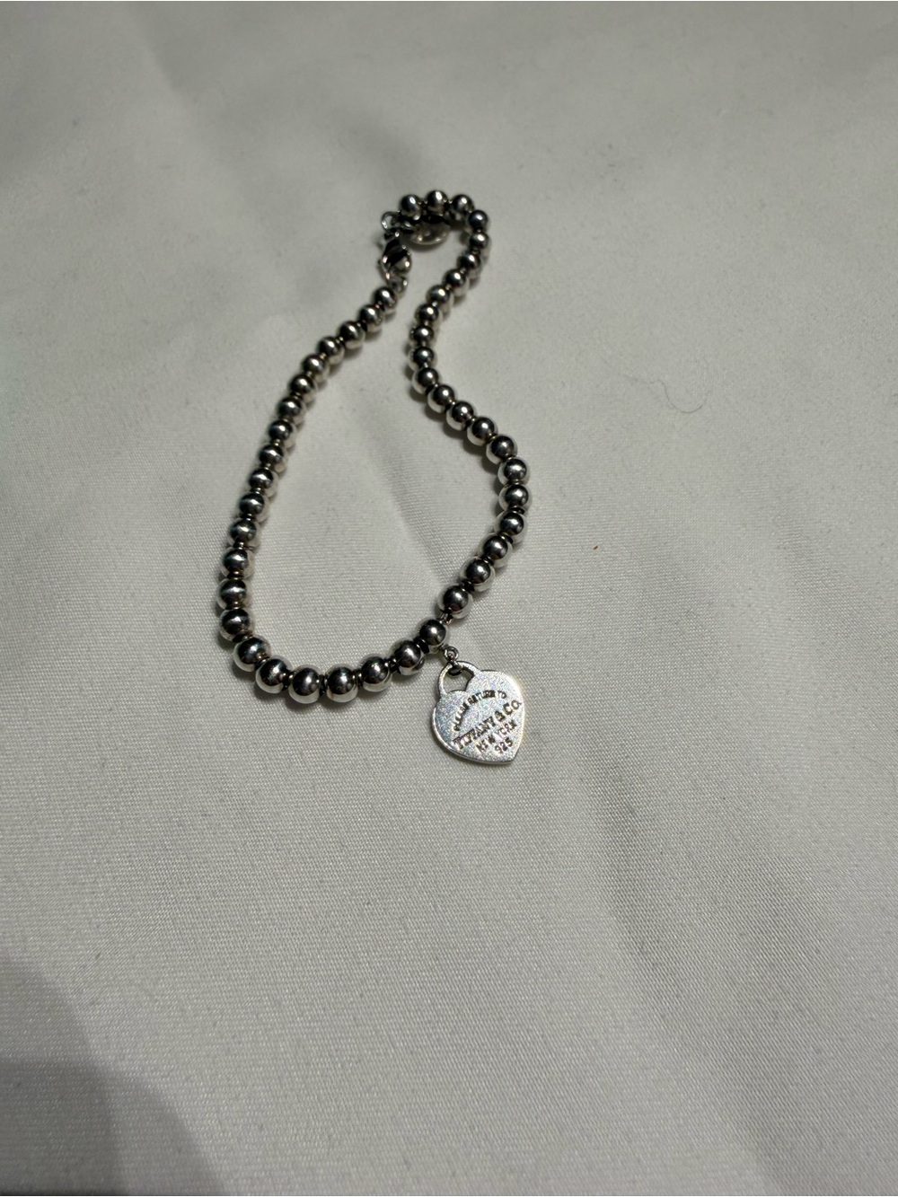 Return to Tiffany & Co. Blue Heart Tag silver bead bracelet - Picture 2 of 7